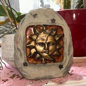 Sun and Moon Stone Celestial Decor Stone Rock
